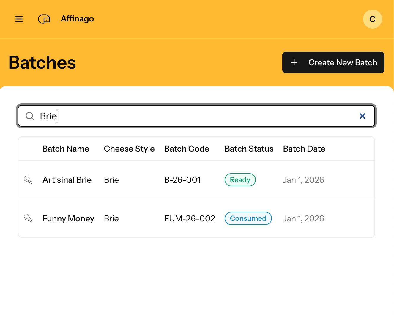 Batch search view